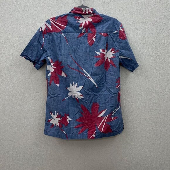 Quiksilver Waterman Floral Hawaiian Short Sleeve Button Up Shirt Mens sz Medium - Picture 3 of 3